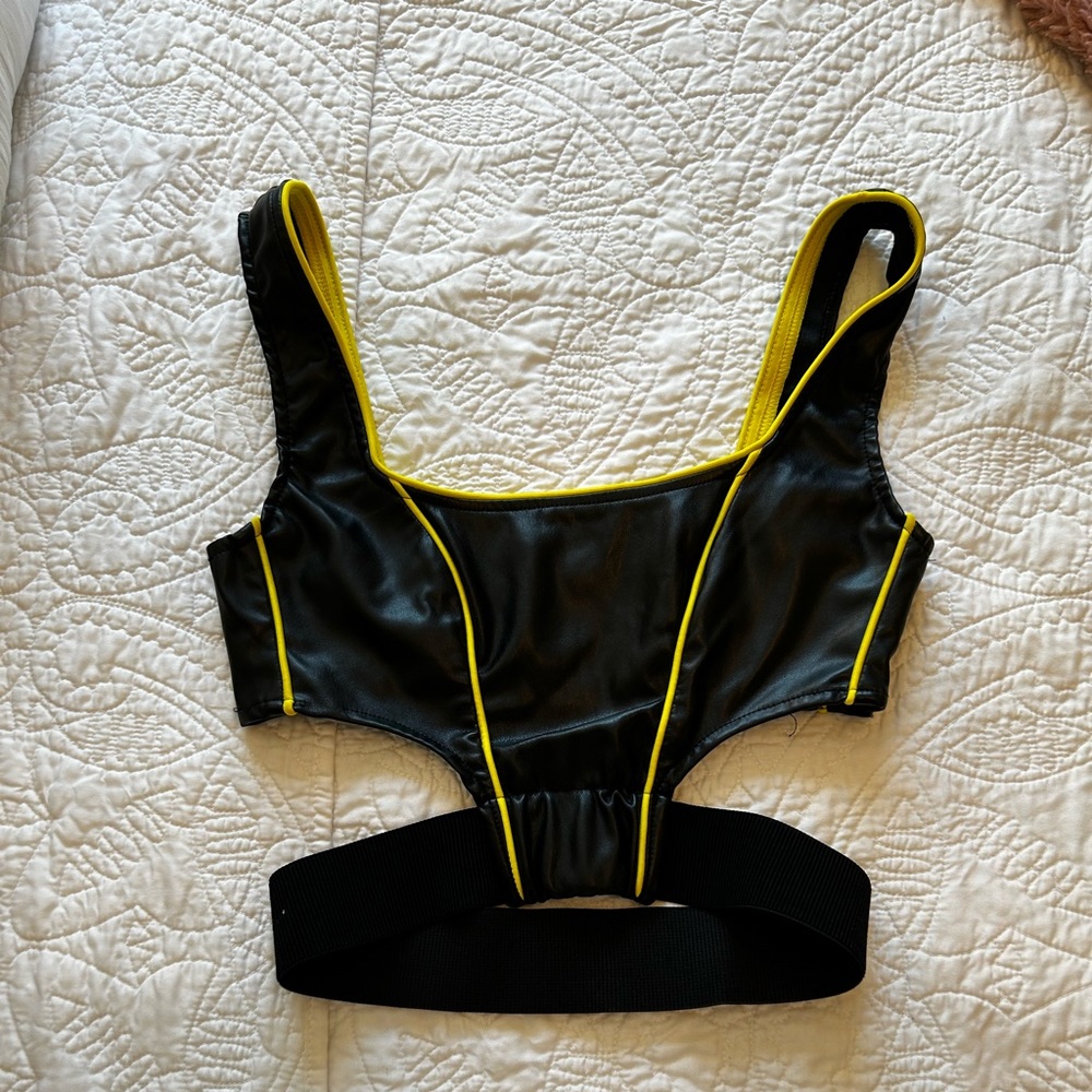 Leather crop top